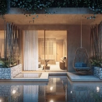 Pool terraces and interior view of the apartment at Casa Makram Tulum