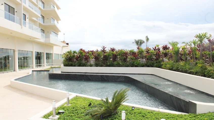 Jardin edificio en Valle Aurora Cancun