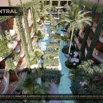 Jardin avec piscine au rez-de-chaussée, façade d'un immeuble résidentiel à Menesse Casa Leon