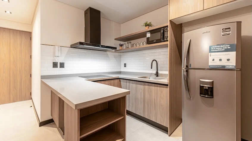 Cocina refrigerador en Nikki Ocean Playa del Carmen