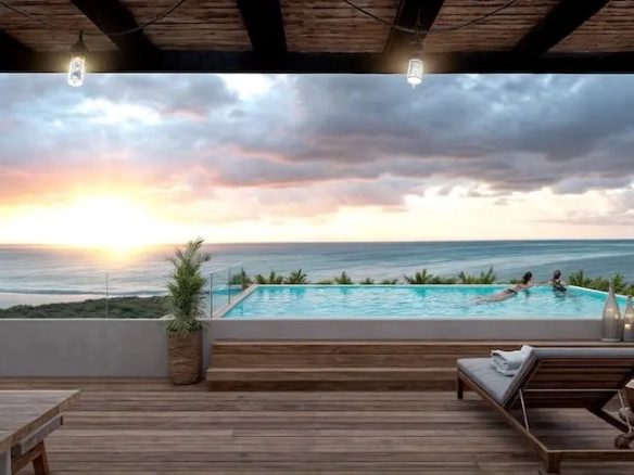 Una alberca en el rooftop en Kaban Holbox