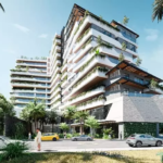 Exterior facade of building in Thalassa Tower Cancun