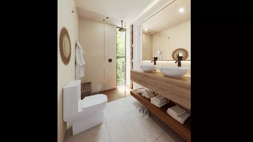 Un baño completo en Noi Tulum