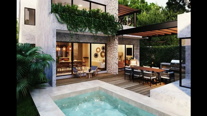 Una alberca en Villa Alquimia Tulum