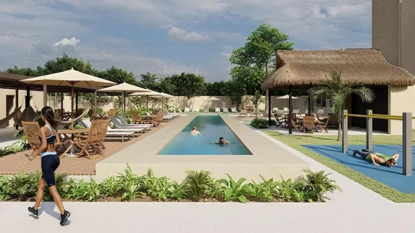 Alberca en Sea Lofts Cozumel