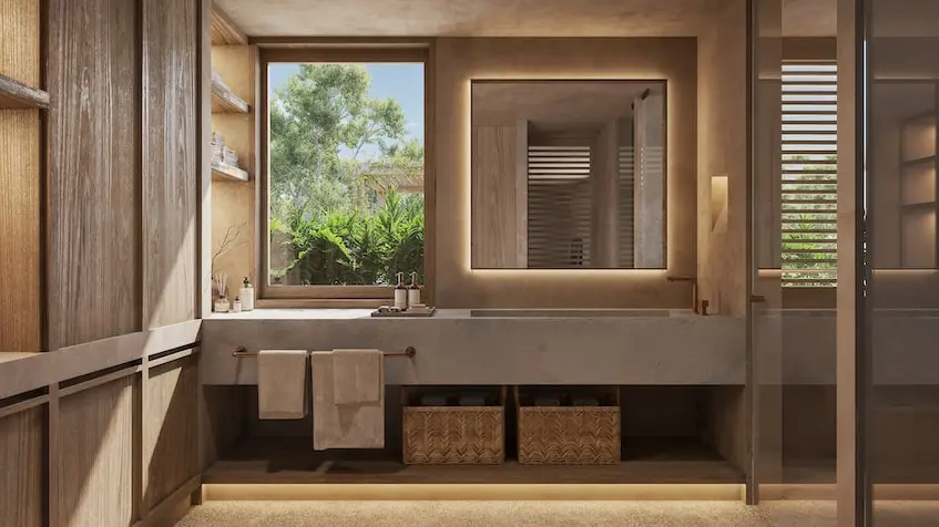 Bathroom with master bedroom at Inku Residencial Tulum