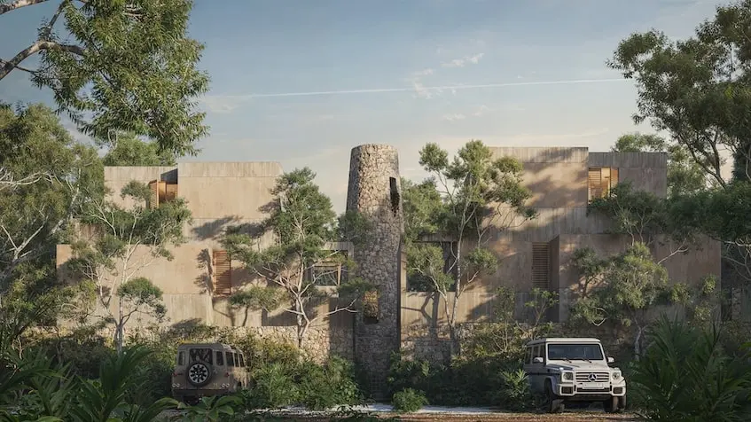 Front entrance at Inku Residential Tulum