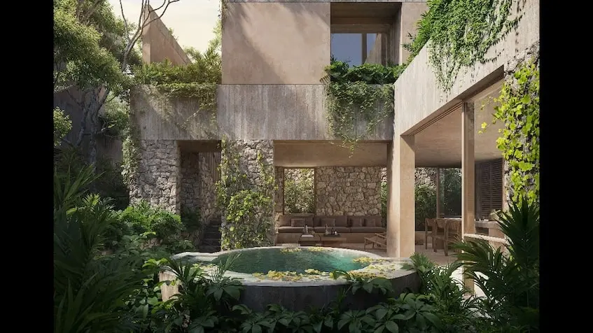 Swimming pool with terrace at Inku Residencial Tulum