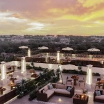 Aerial view of a lounge area at Kool Playa del Carmen