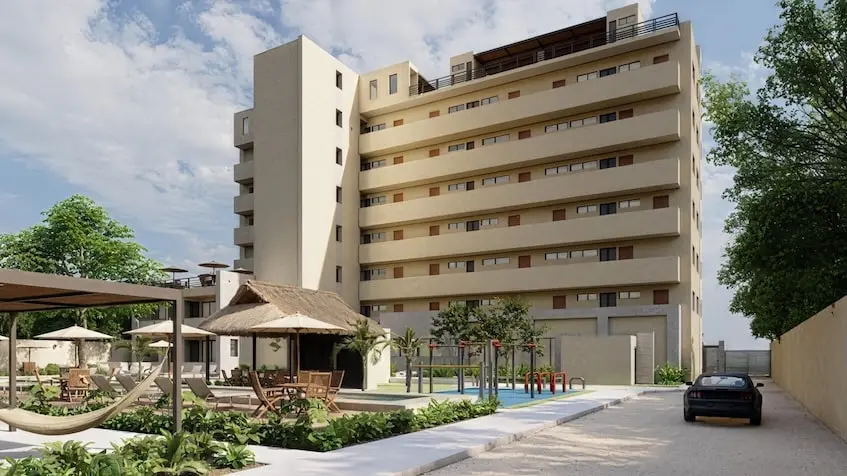 Vista amenidades en Sea Lofts Cozumel