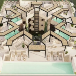 Roof garden with pergola, pool and solarium in Ixchel Tulum