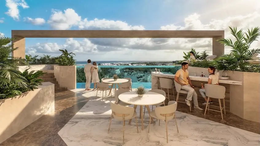 rooftop-vista-mar-belehu-luxury-home Ocean view rooftop at Belehu Luxury Home Playa del Carmen