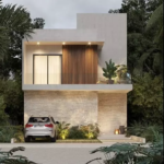 Une façade de maison avec une voiture à Casa Senderos Norte