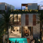 Fachada de un desarrollo residencial en Atia Tulum
