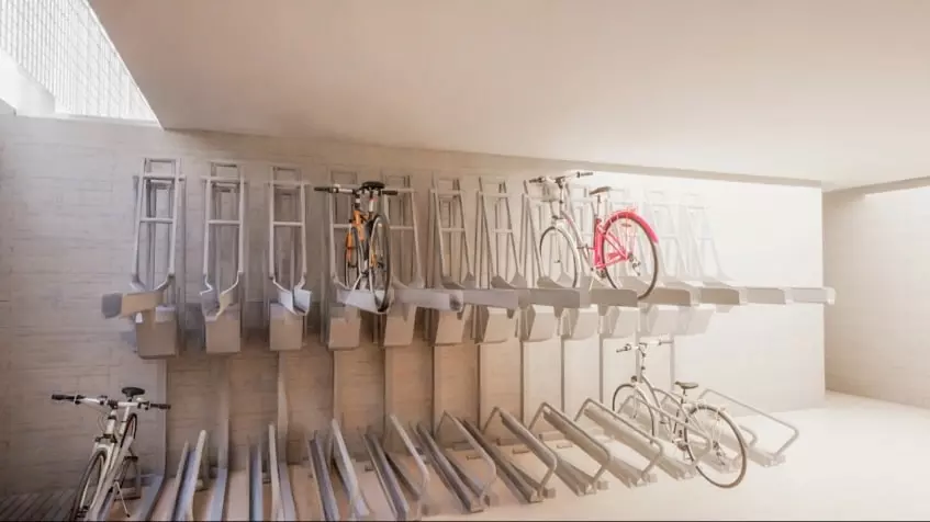 Un estacionamiento de bicicletas en Baay