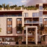 Une façade de bâtiment avec des voitures garées à l'extérieur à Selva Me Tulum