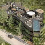 Vista aérea de una azotea en Macadam Jungle Tulum