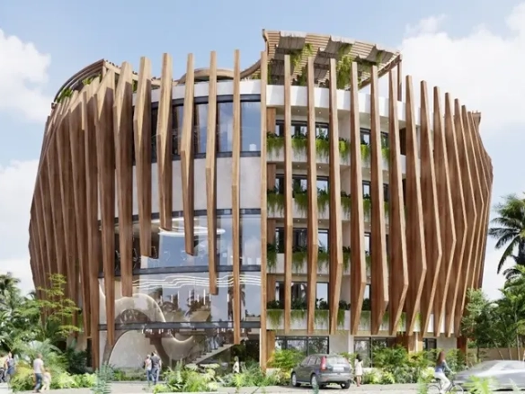 Front facade of a building in Zyanya Tulum