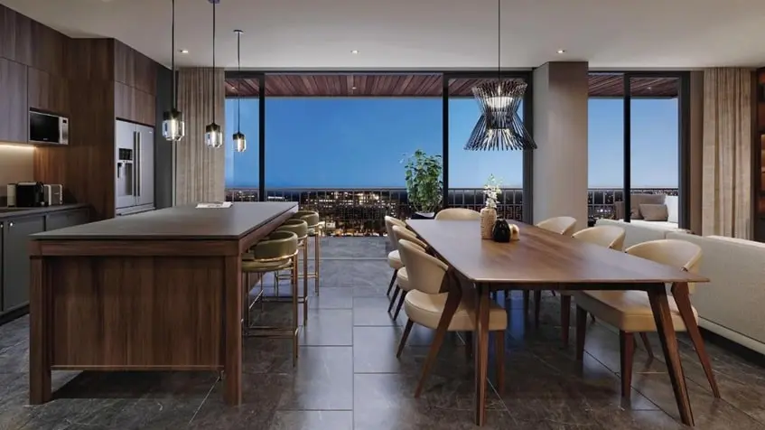Cocina con comedor en Arthouse Merida