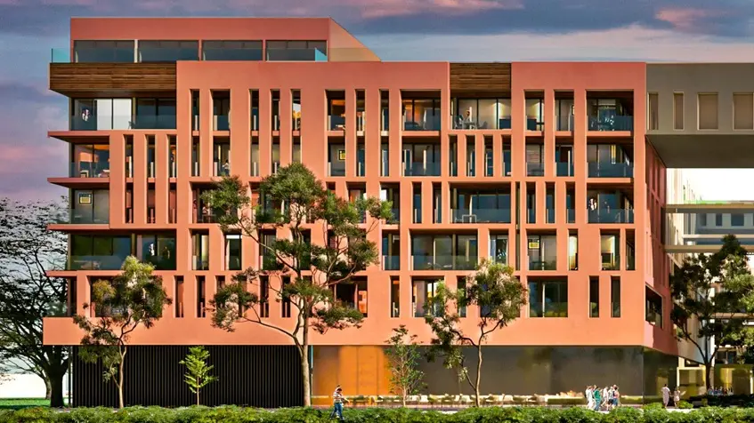Fachada vista frontal Solar Midtown Playa del Carmen