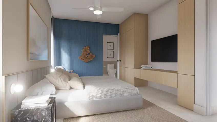 Bedroom with Television Urbalam Playa del Carmen