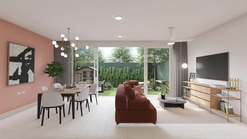Living room with garden view Urbalam Playa del Carmen