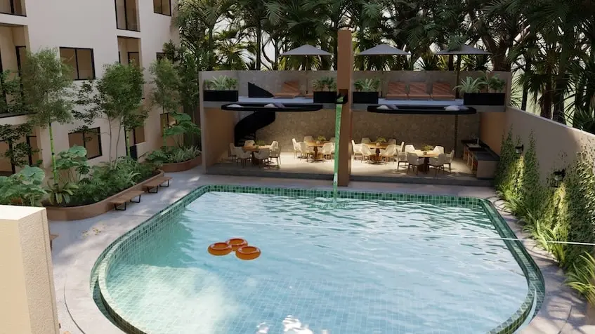 Swimming pool at Gobernador 28 Playa del Carmen