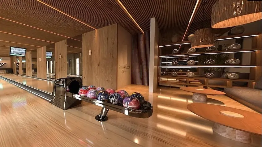 A bowling area at Gobernador 28 Playa del Carmen