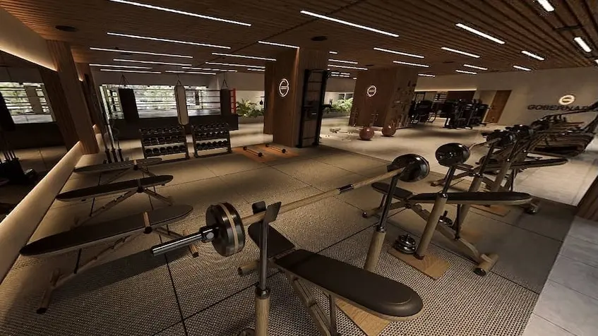 An equipped gymnasium in Gobernador 28 Playa del Carmen