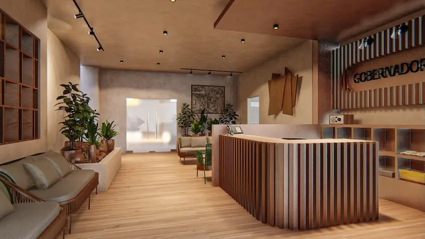 A lobby at Gobernador 28 Playa del Carmen