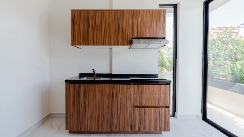 Fully equipped kitchen at Amanecer Condos Playa del Carmen