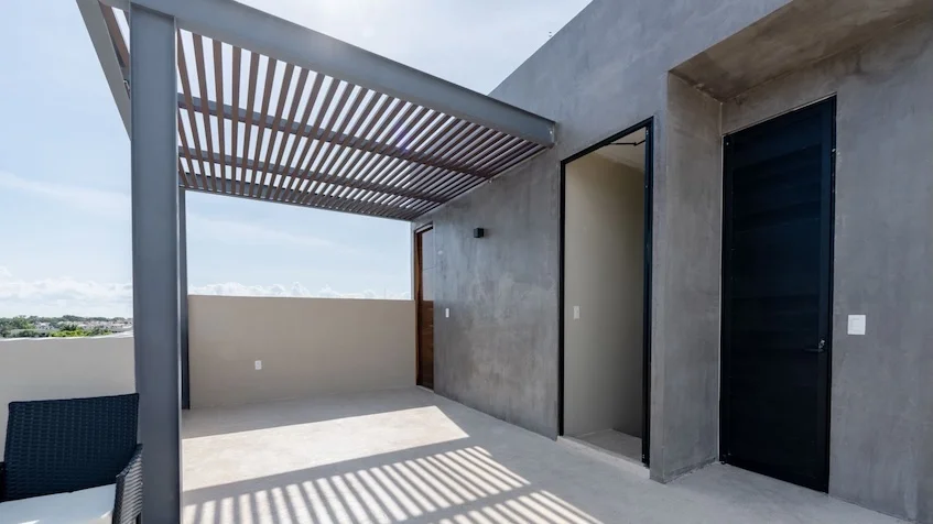 A Terrace at Amanecer Condos in Playa del Carmen