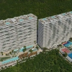Aerial view of the See Towers Cancun real estate development