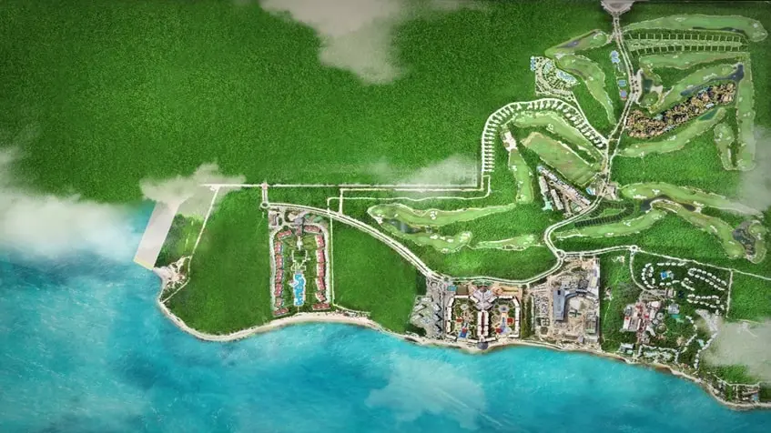Vue aérienne du développement de El Amate Playa del Carmen