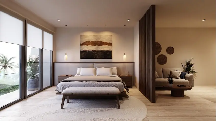 Recamara perla en Makani Condos Playa del Carmen