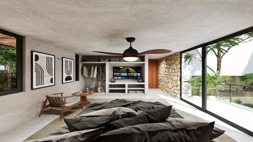 Chambre au rez-de-chaussée de la villa Casa Bakal Tulum