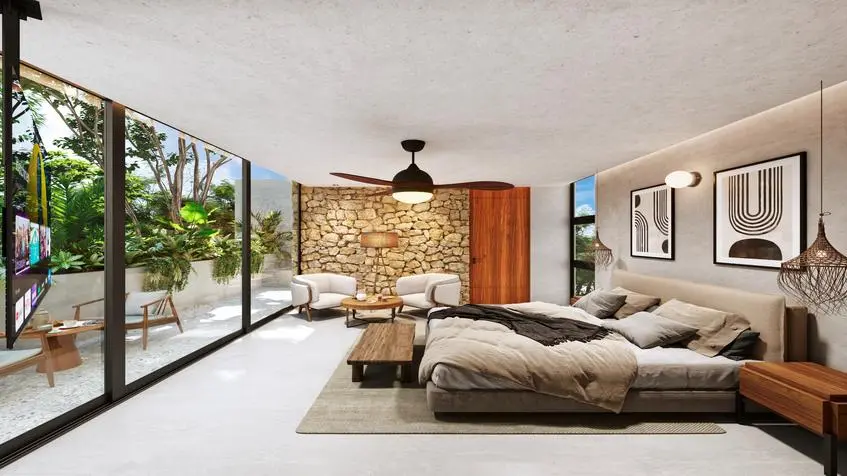 Chambre principale de la villa Casa Bakal Tulum