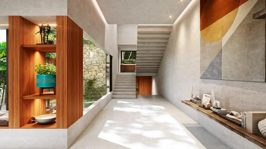 Hall d'entrée de la villa Casa Bakal Tulum