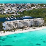Vista Aerea frontal de Marietta Residencias Isla Mujeres