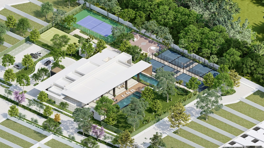 Clubhouse et court de tennis à Real Portanza Merida