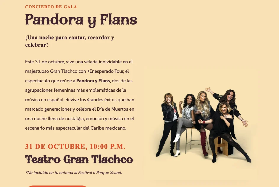 Concierto de Gala 2026: Pandora y Flans (+Inesperado Tour)