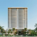 Fachada frontal de Torre Insignia Puerto Cancún | Residencias de 2 y 3 Recámaras en Venta