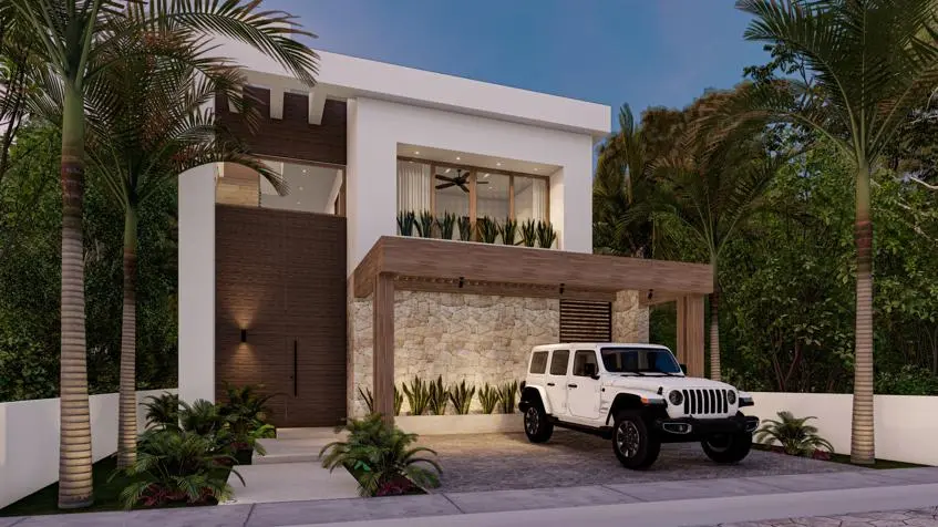 Fachada principal Villa Tucan Villas Tulum Country Club