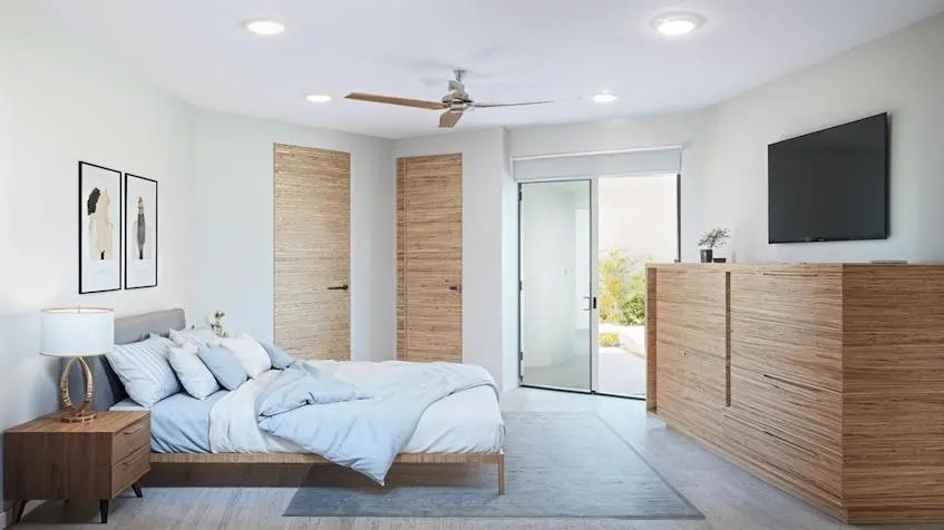 Interior master bedroom at Thea Condos Puerto Morelos