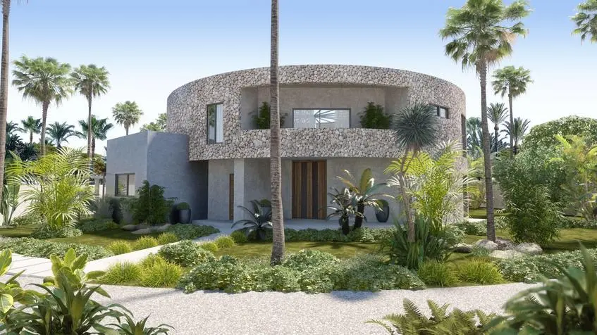 Villa 2 jungle 2 front façade in Selva Alegria Tulum