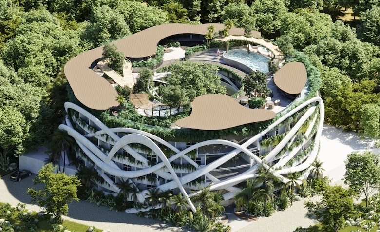 Vista aerea edificio Artem Tulum