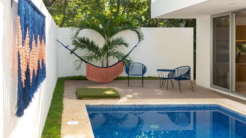 Alberca con Jardin en Casa senderos Mayakoba Playa del Carmen