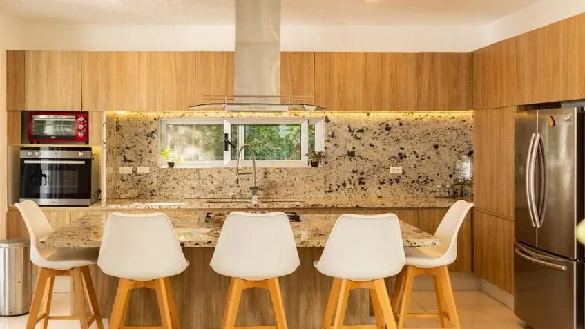 Cocina equpiada en Casa senderos Mayakoba Playa del Carmen