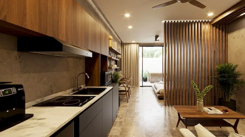 Cocina comedor en Mila Condos Playa del Carmen