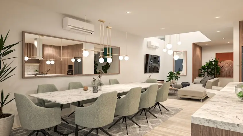 Perspectiva Comedor Albare Temozon Norte Mérida